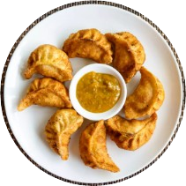 Fried momo dumplings in Leuven